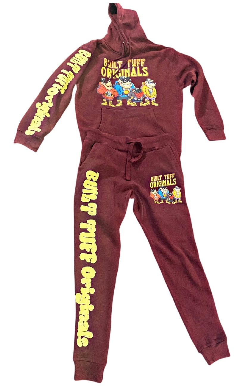 Burgundy Goonz Sweat Suit